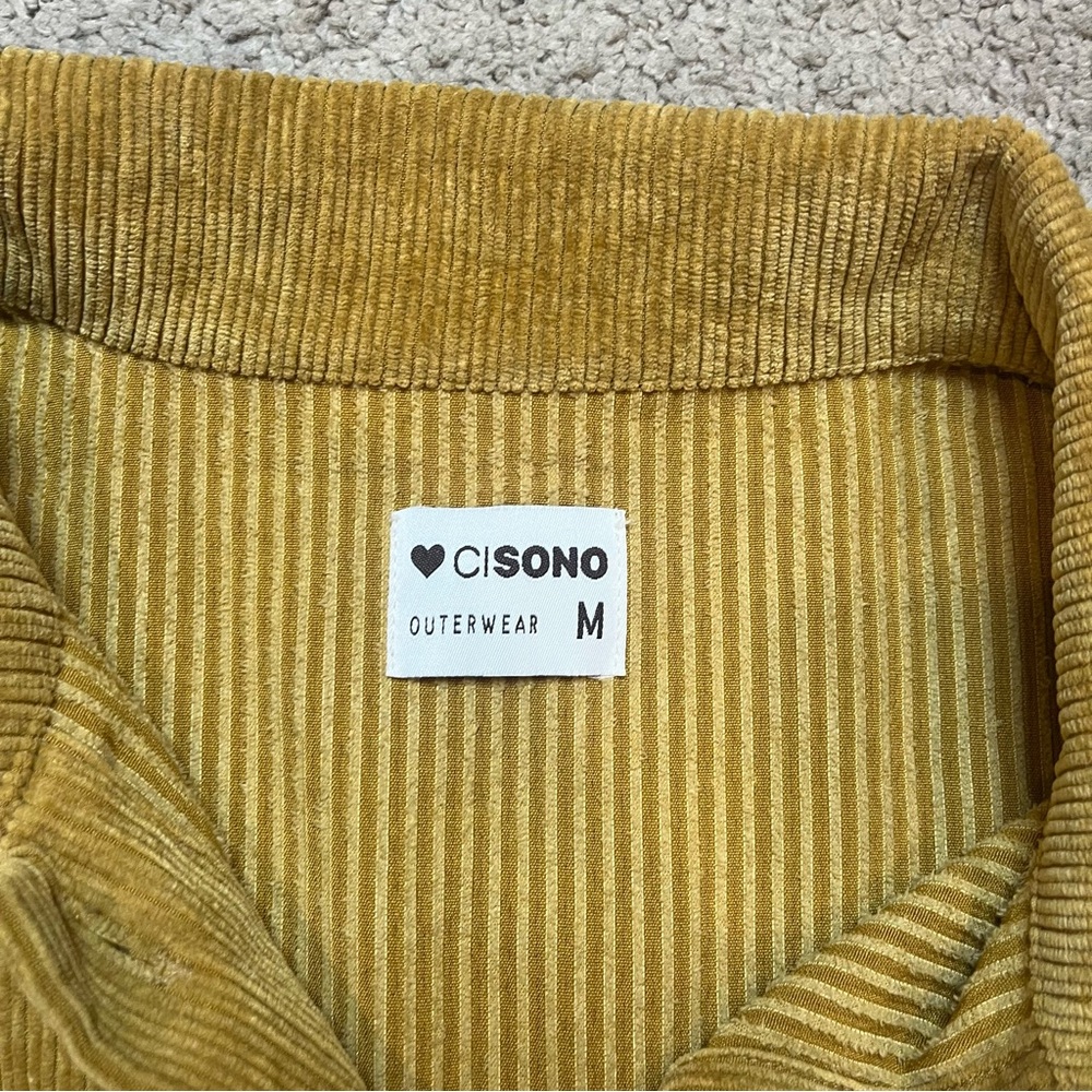 Yellow Ribbed Button Down Jacket - image 6